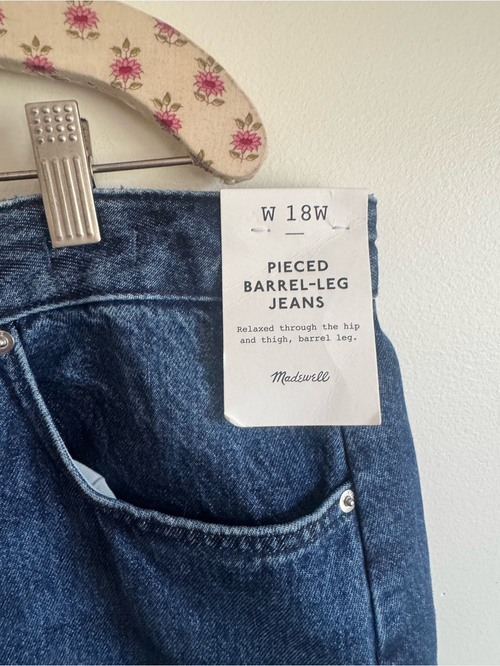 New Plus Size Madewell Pieced Barrel-Leg Jean Size 18W - Picture 4 of 6